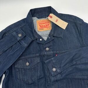 Levis Mens Standard Trucker Denim Jacket Dark Indigo Blue 72334-0673 Size S NWT